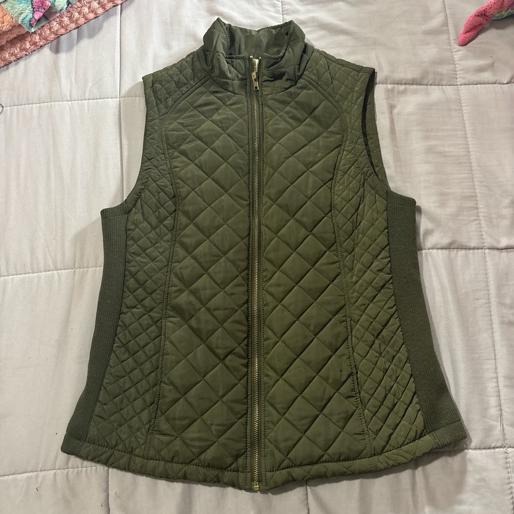Quilted Olive Green Women's Vest